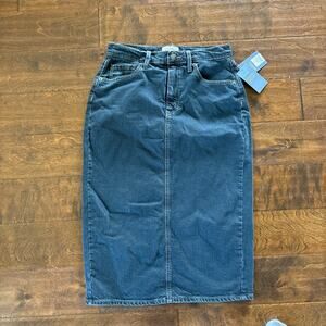 NWT Universal Thread High Rise Slit Back Denim Pencil Skirt Blue Womens Size 4